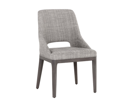 NAHLA ESTRADA DINING CHAIR - NAYA CHECK LIGHT GREY