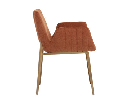 NAHLA LUCANO DINING ARMCHAIR - BELFAST RUST