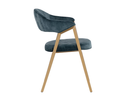 NAHLA BURGOS DINING ARMCHAIR - NONO PETROL