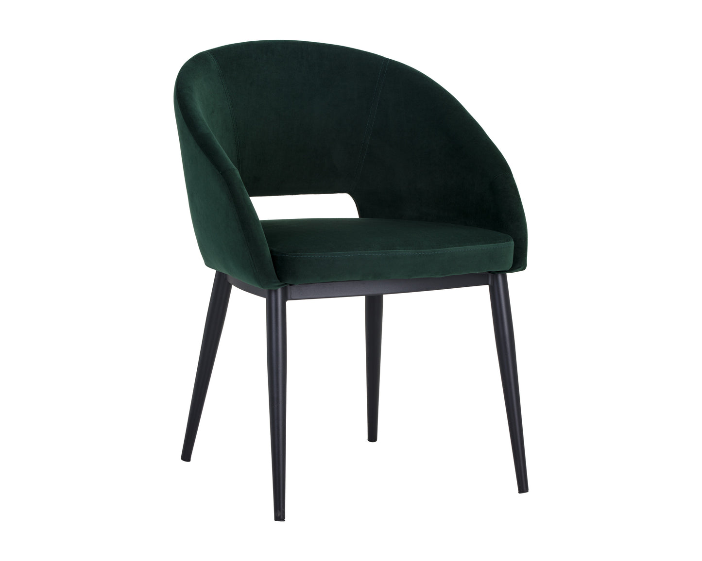 NAHLA THATCHER DINING ARMCHAIR - BLACK - DEEP GREEN SKY