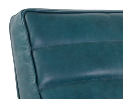 NAHLA LYRIC LOUNGE CHAIR - VINTAGE PEACOCK LEATHER