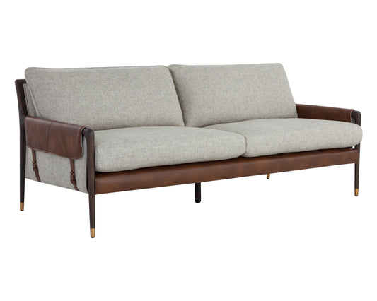 NAHLA MAUTI SOFA - BROWN - VAULT FOG / BRAVO COGNAC