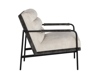 NAHLA TRISTEN LOUNGE CHAIR - NONO CREAM / NONO DARK GREEN