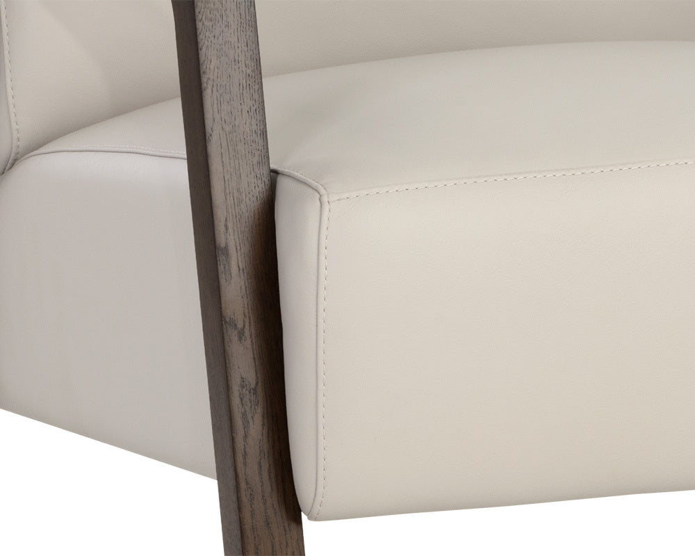 NAHLA NEYMAR LOUNGE CHAIR - LINEA LIGHT GREY LEATHER