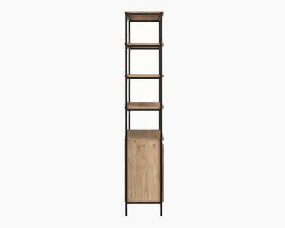 NAHLA AMBROSE MODULAR BOOKCASE - LARGE - RUSTIC OAK - BLACK