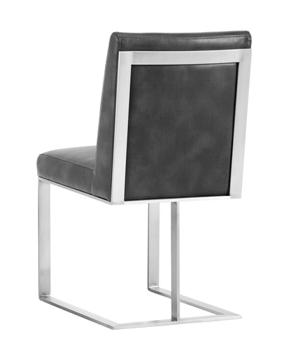 NAHLA DEAN DINING CHAIR - STAINLESS STEEL - CANTINA MAGNETITE