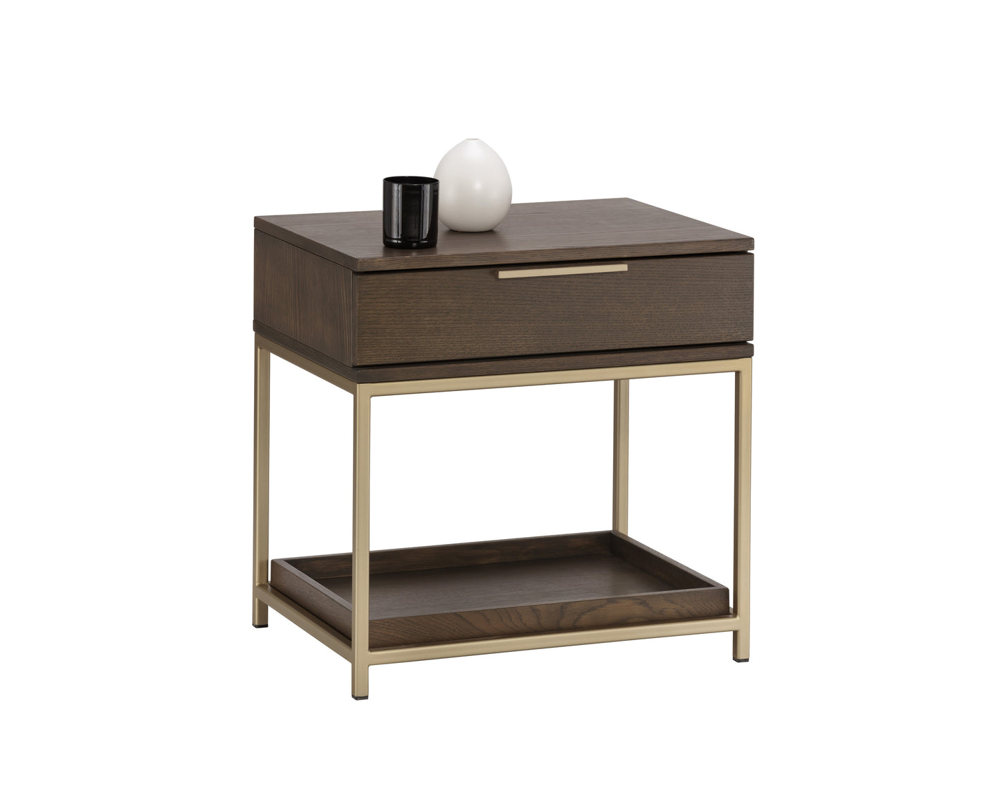 NAHLA REBEL NIGHTSTAND - SMALL - GOLD - RAW UMBER