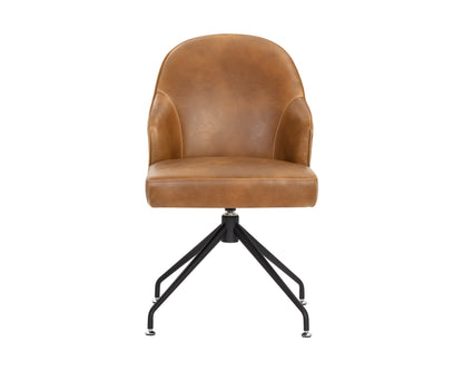 NAHLA BRETTA SWIVEL DINING CHAIR - TOBACCO TAN