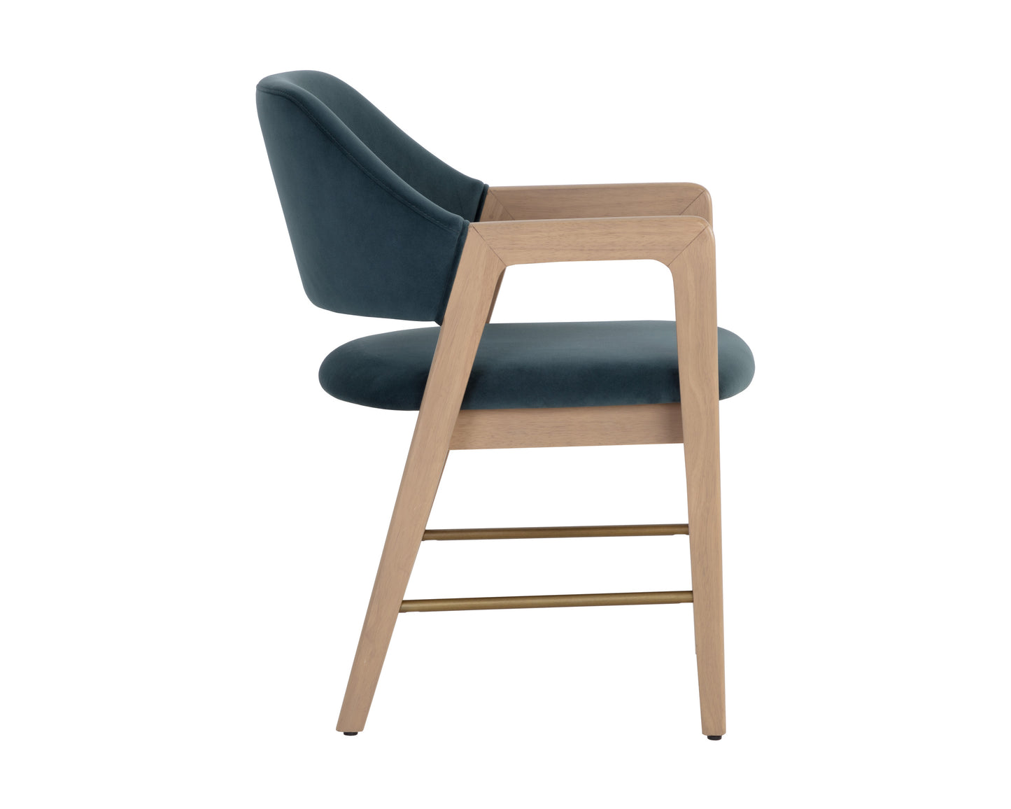 NAHLA MILTON DINING ARMCHAIR - LIGHT WASH - MEG DUSTY TEAL