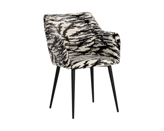 NAHLA MARILYN DINING CHAIR - DEVORE OLIVE ZEBRA