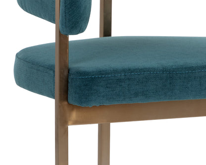 NAHLA MARRIS DINING ARMCHAIR - GOLD - DANNY TEAL