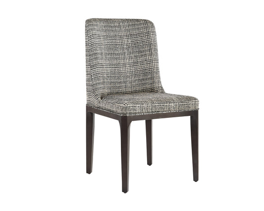 NAHLA ELISA DINING CHAIR - GREY OAK - NAYA CHECK BLACK