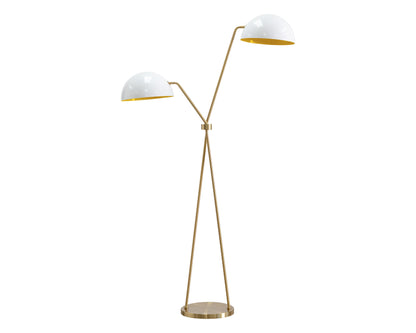 NAHLA FAVEN FLOOR LAMP - BRASS - WHITE