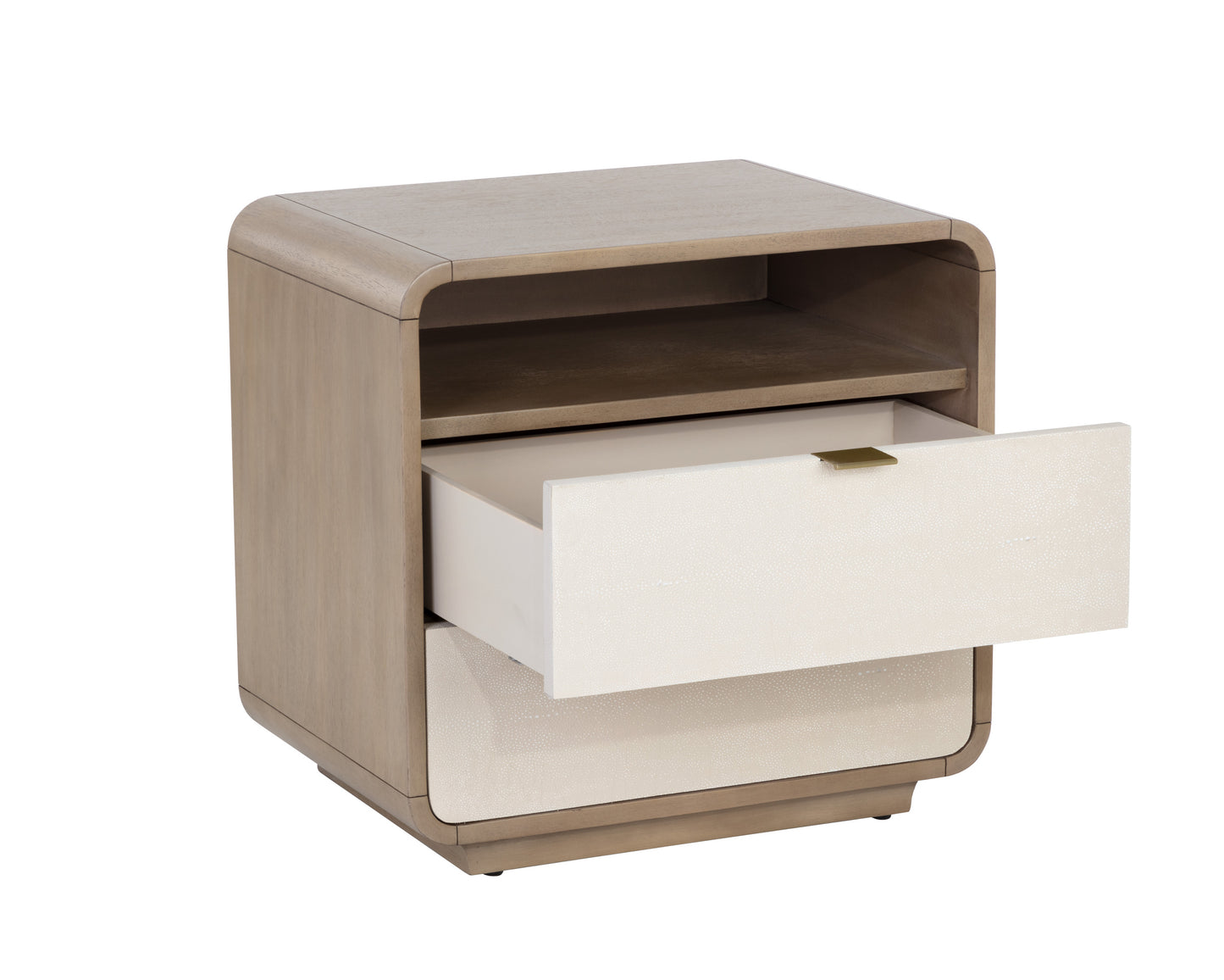 NAHLA KAYDEN NIGHTSTAND - OYSTER SHAGREEN