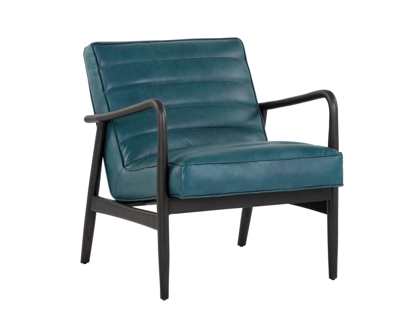 NAHLA LYRIC LOUNGE CHAIR - VINTAGE PEACOCK LEATHER