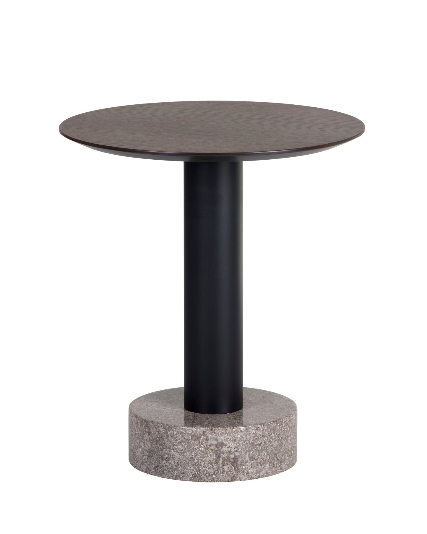 NAHLA MONACO END TABLE - BLACK - GREY MARBLE / RAW UMBER