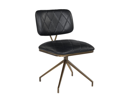 NAHLA VIRTU SWIVEL DINING CHAIR - BRAVO BLACK