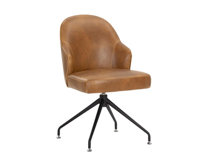 NAHLA BRETTA SWIVEL DINING CHAIR - TOBACCO TAN