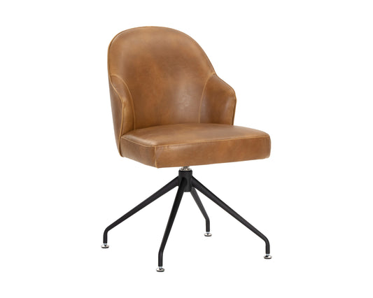 NAHLA BRETTA SWIVEL DINING CHAIR - TOBACCO TAN