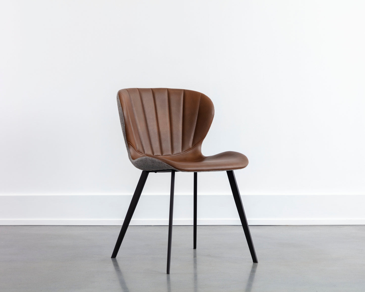 NAHLA ARABELLA DINING CHAIR - BRAVO COGNAC / NOVEMBER GREY