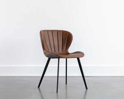 NAHLA ARABELLA DINING CHAIR - BRAVO COGNAC / NOVEMBER GREY