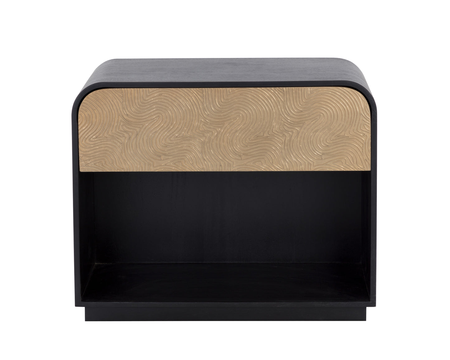 NAHLA ALGARVE NIGHTSTAND - BLACK / CHAMPAGNE GOLD