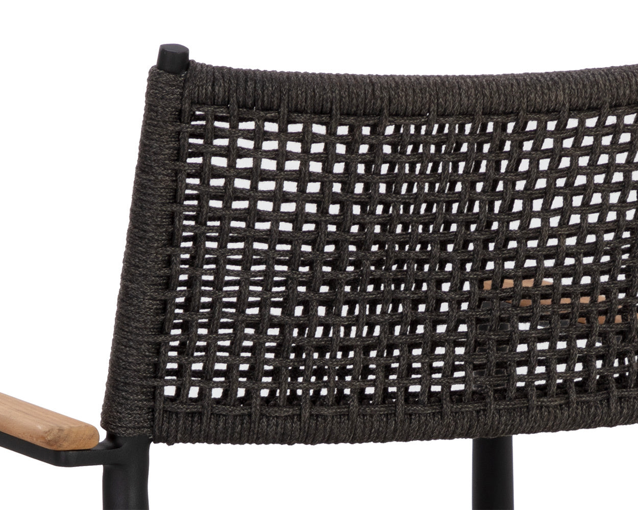 NAHLA NAVA STACKABLE DINING ARMCHAIR - BLACK