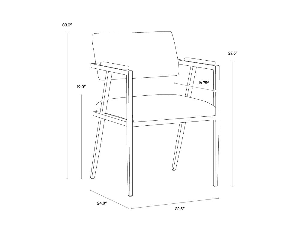 NAHLA VENTOUZ DINING ARMCHAIR - BEIGE LINEN