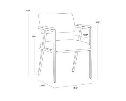 NAHLA VENTOUZ DINING ARMCHAIR - BEIGE LINEN