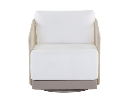 NAHLA ALLARIZ SWIVEL ARMCHAIR - GREIGE - STINSON WHITE