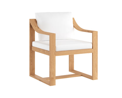 NAHLA TAHITI DINING ARMCHAIR - STINSON WHITE