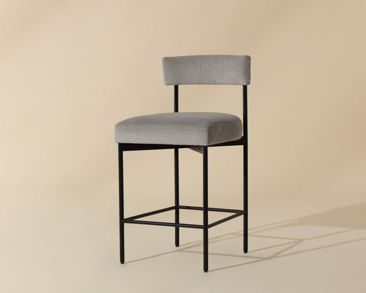 NAHLA SENECA COUNTER STOOL - BLACK - POLO CLUB STONE