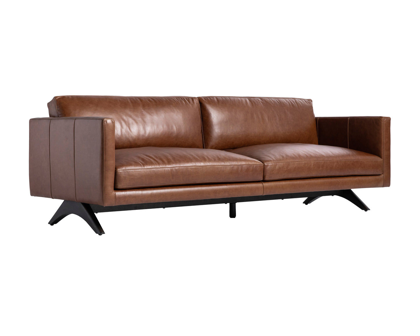 NAHLA ROGERS SOFA - SHALIMAR TOBACCO LEATHER