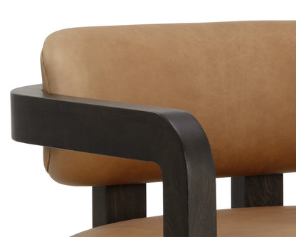 NAHLA MADRONE LOUNGE CHAIR - BROWN - LUDLOW SESAME LEATHER