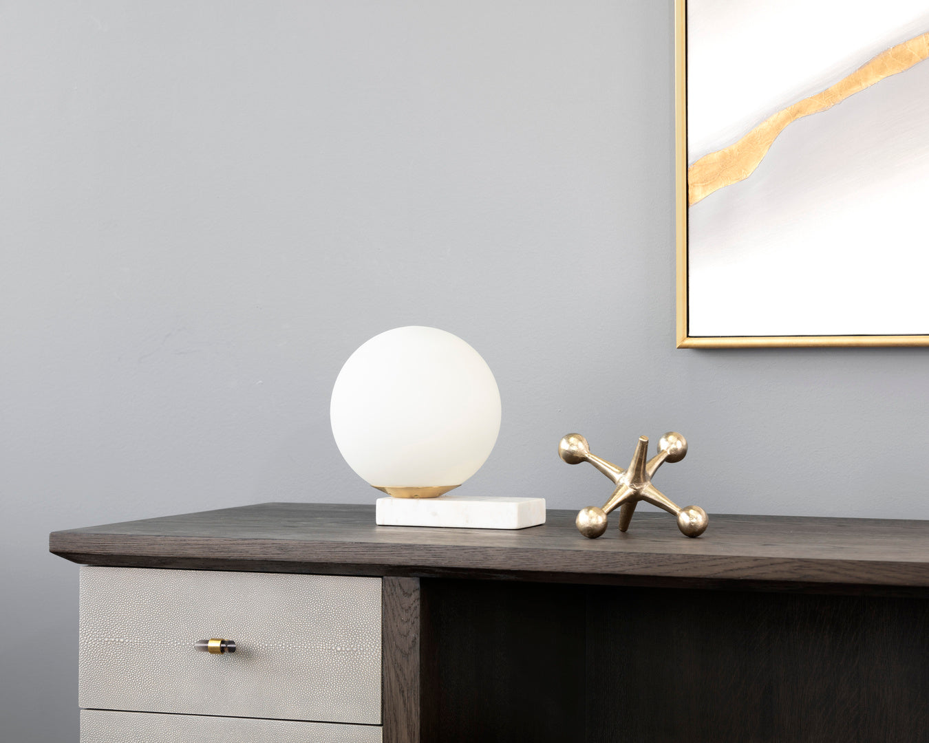 NAHLA ELARA TABLE LAMP - WHITE MARBLE