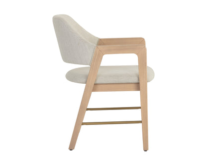 NAHLA MILTON DINING ARMCHAIR - LIGHT WASH - MINA IVORY