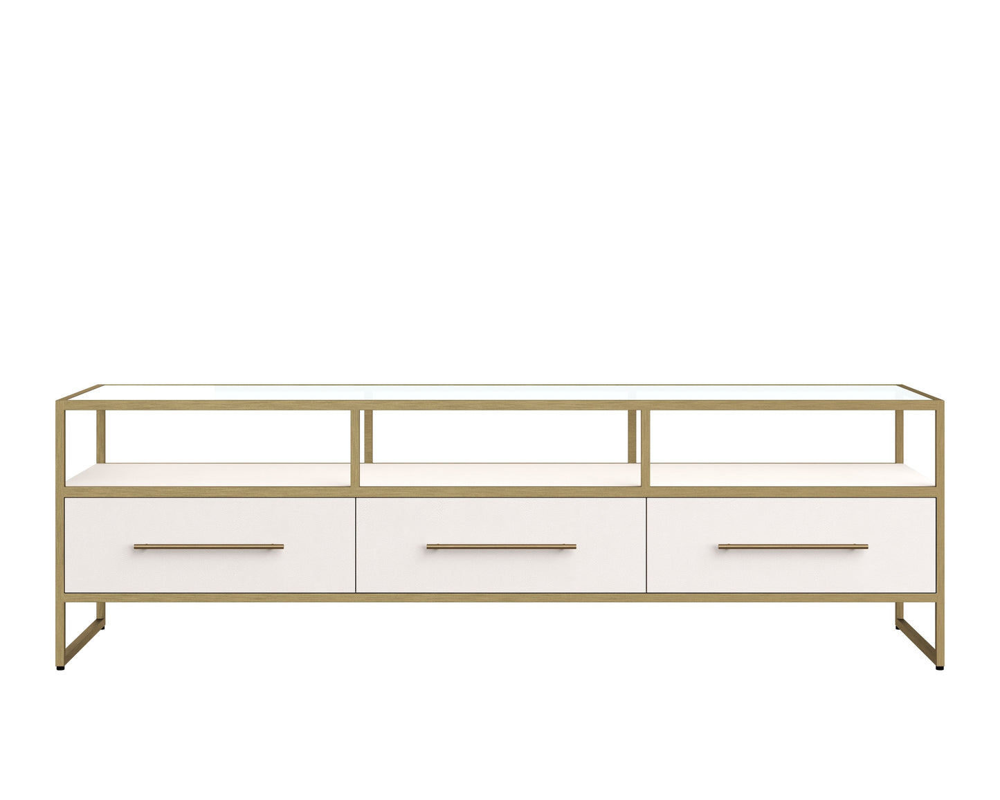 NAHLA VENICE MEDIA CONSOLE AND CABINET - OYSTER SHAGREEN