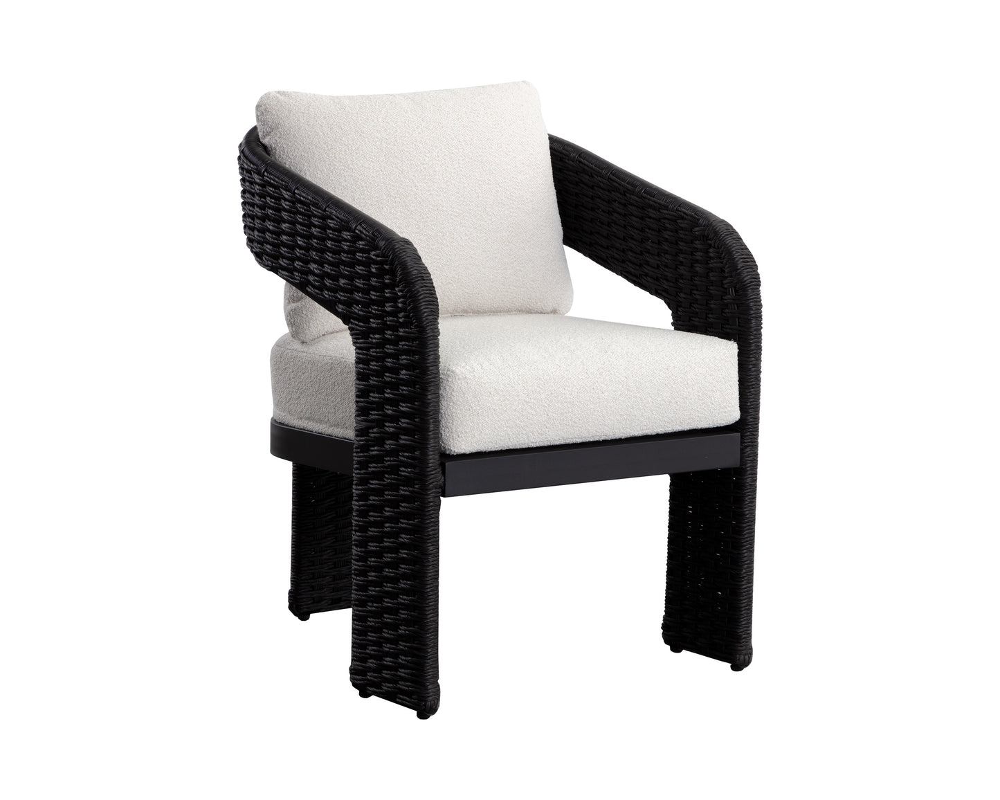 NAHLA PYLOS DINING ARMCHAIR - BLACK / LOUIS CREAM