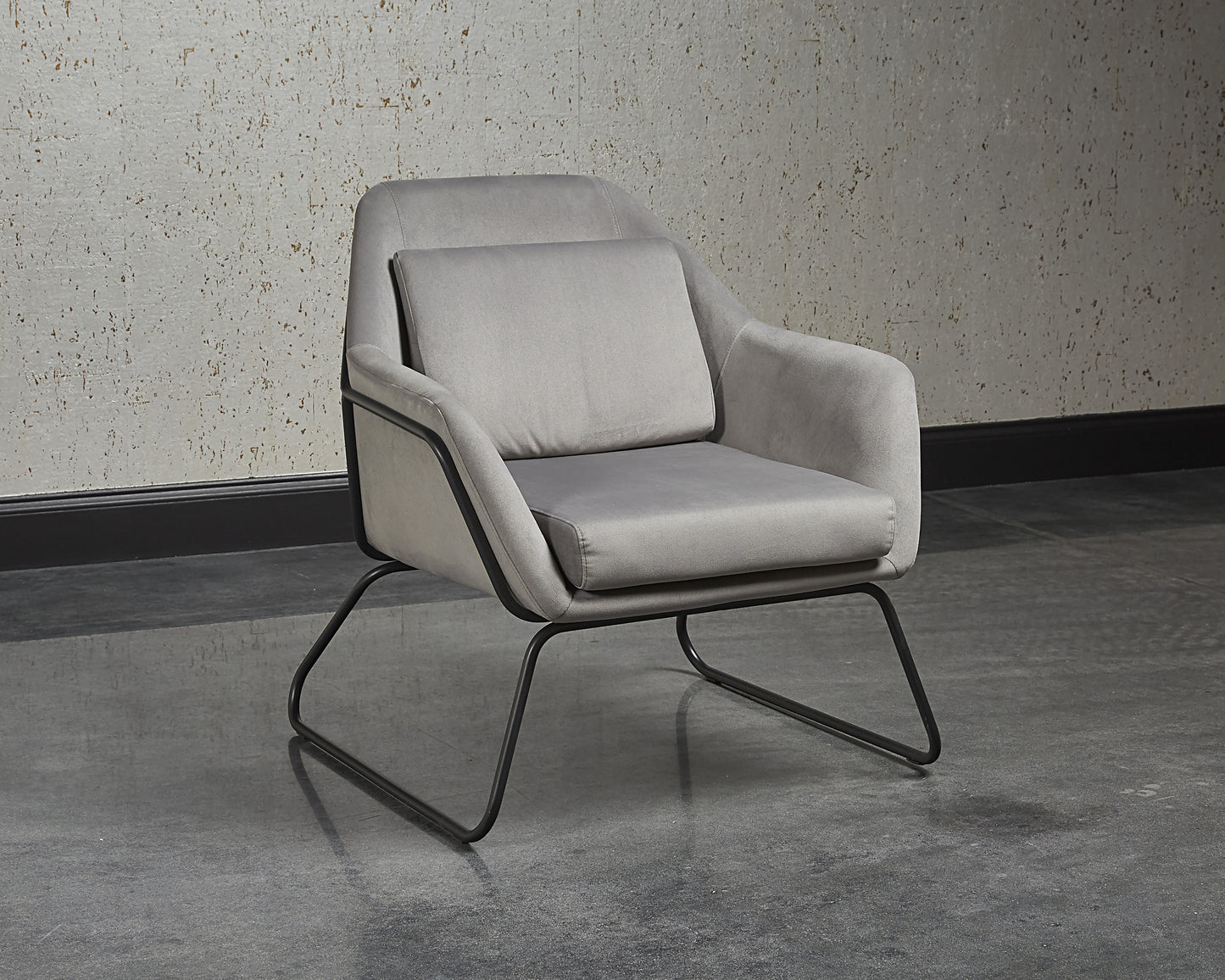 NAHLA WATTS LOUNGE CHAIR - BLACK - ANTONIO CHARCOAL