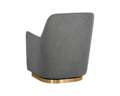 NAHLA MARCELA SWIVEL LOUNGE CHAIR - BELFAST KOALA GREY