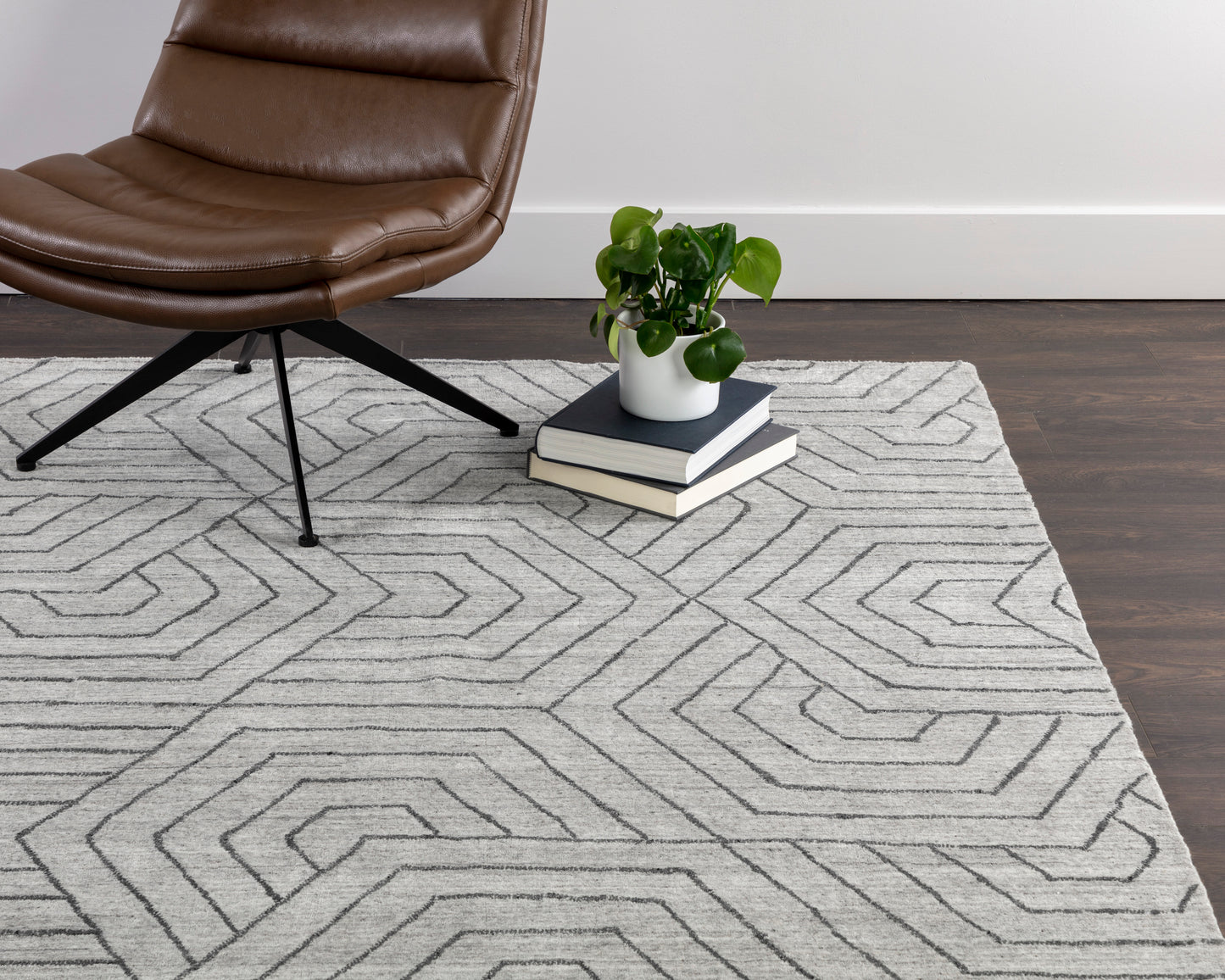 NAHLA MAZEY HAND-LOOMED RUG - GREY - 6' X 9'