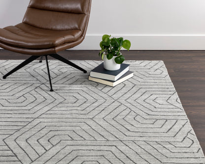 NAHLA MAZEY HAND-LOOMED RUG - GREY - 6' X 9'