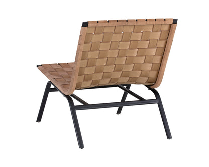 NAHLA OMARI LOUNGE CHAIR - SUEDE LIGHT TAN LEATHER