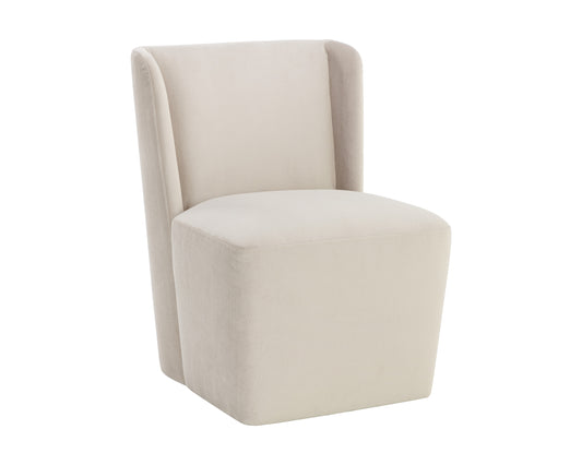 NAHLA AMITA WHEELED DINING CHAIR - PICCOLO PROSECCO