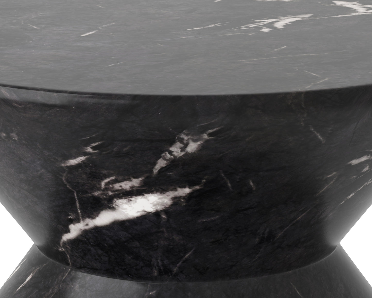 NAHLA UNION END TABLE - MARBLE LOOK - BLACK