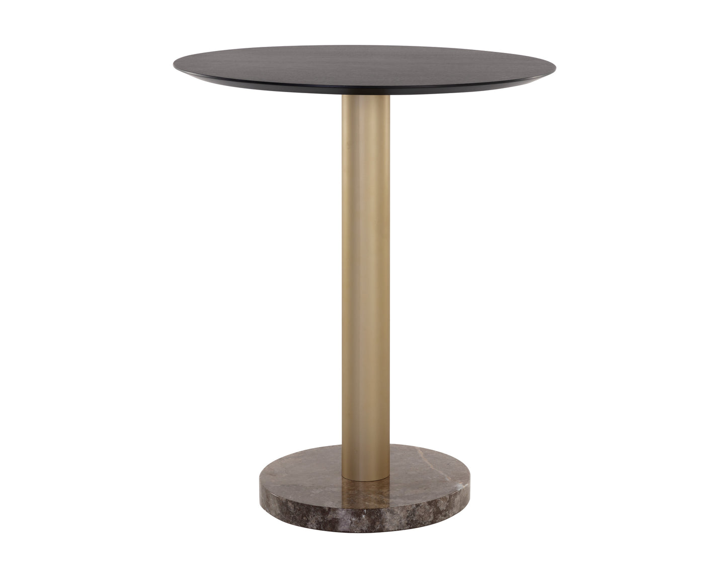 NAHLA MONACO BAR TABLE - GOLD - GREY MARBLE / CHARCOAL GREY