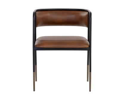 NAHLA BRENAN DINING ARMCHAIR - BRAVO COGNAC