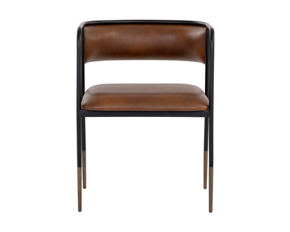 NAHLA BRENAN DINING ARMCHAIR - BRAVO COGNAC