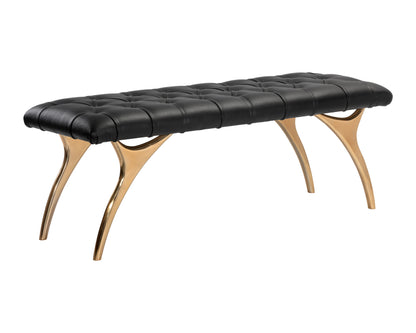 NAHLA TAYLEN BENCH - BLACK LEATHER