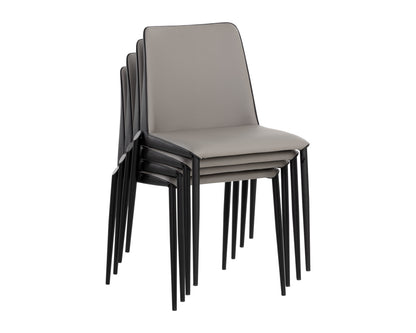 NAHLA RENEE STACKABLE DINING CHAIR - DILLON STRATUS / DILLON BLACK